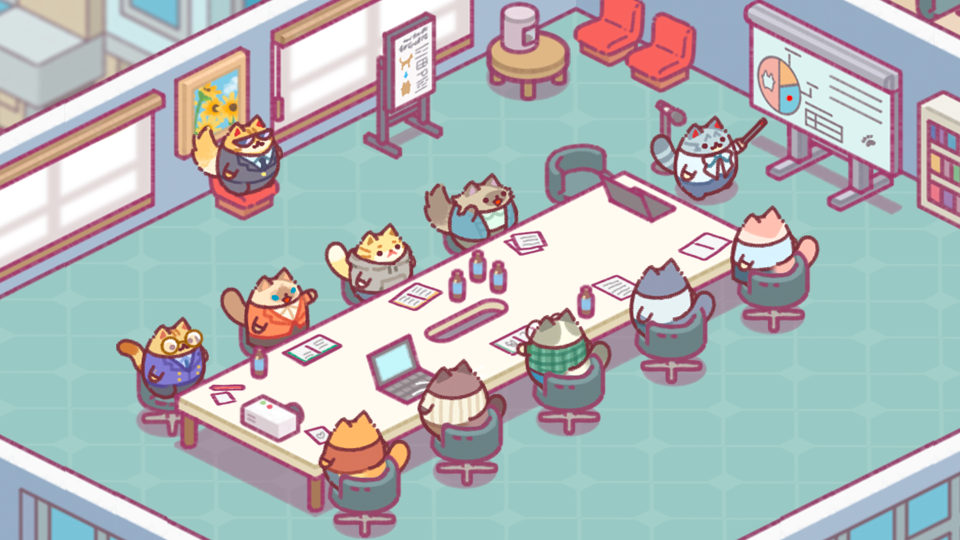 Screenshot 1 of 건물주 고양이 키우기: 귀여운 타이쿤 게임 1.0.8