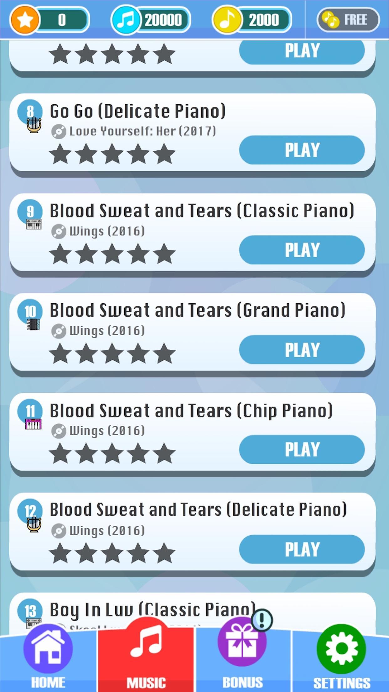 Magic Tiles - BTS Edition (K-Pop) Game Screenshot