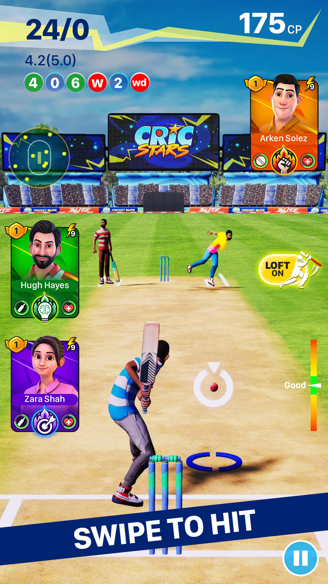Cric Stars - Fast Cricket Game Game Screenshot