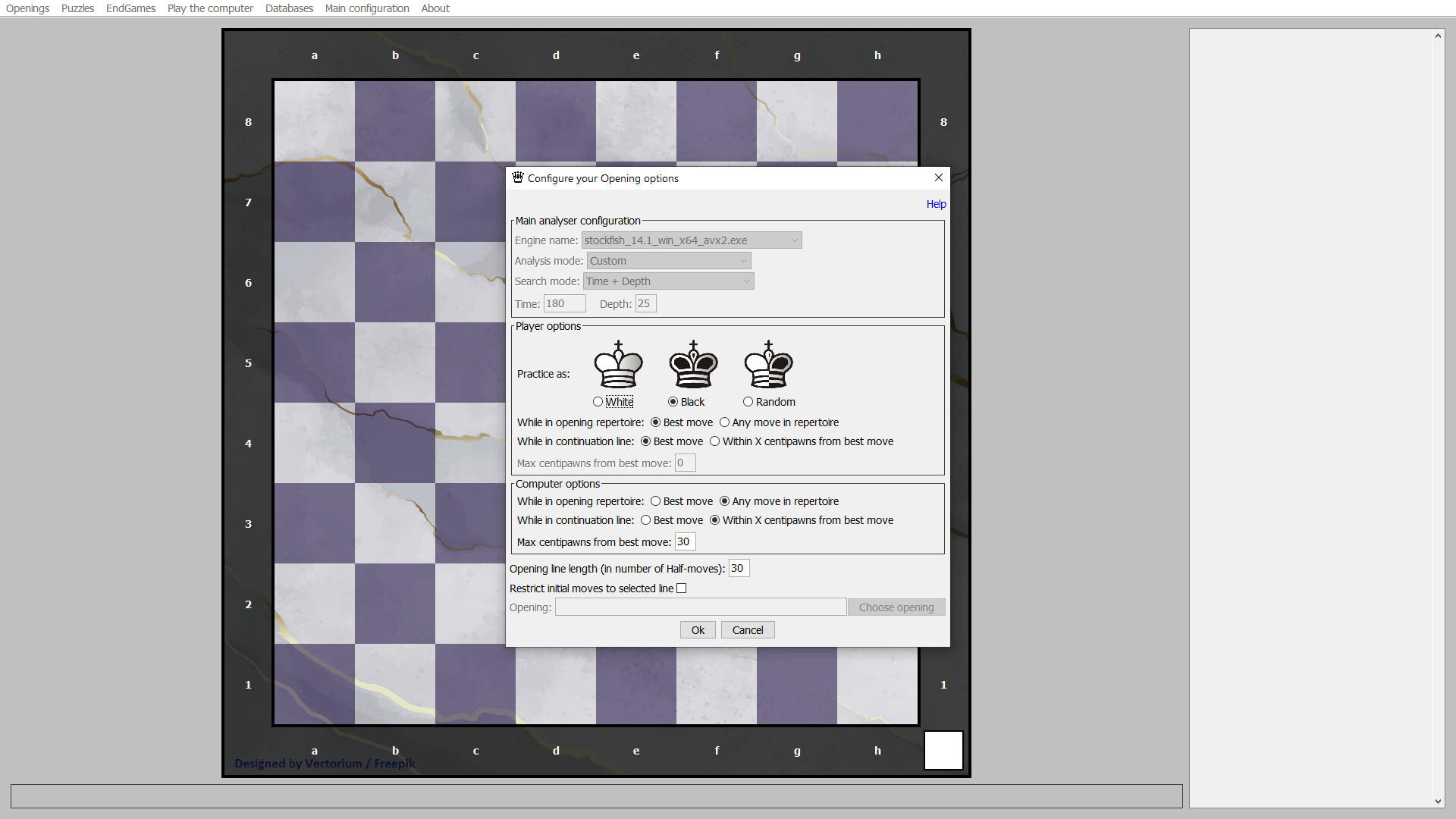 Screenshot of Chess Exerciser