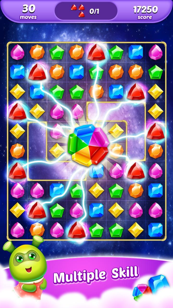 Captura de Tela do Jogo Jewel Matching Fun free Gems