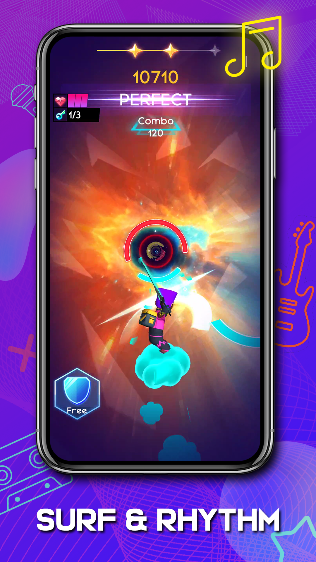 Cyber Surfer : Rhythm Odyssey Game Screenshot