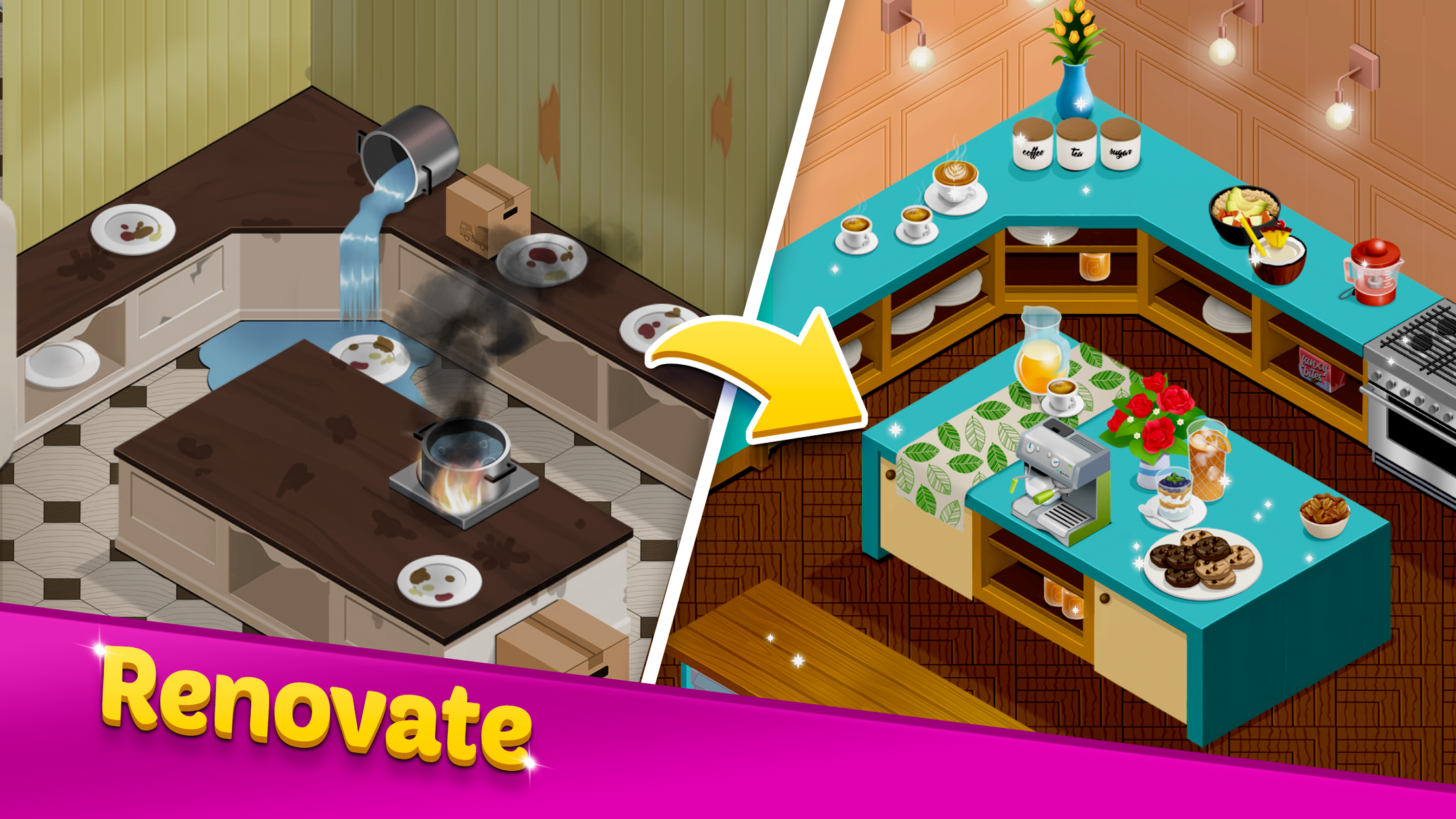 Mansion Cafe: Match 3 & Design Game Screenshot