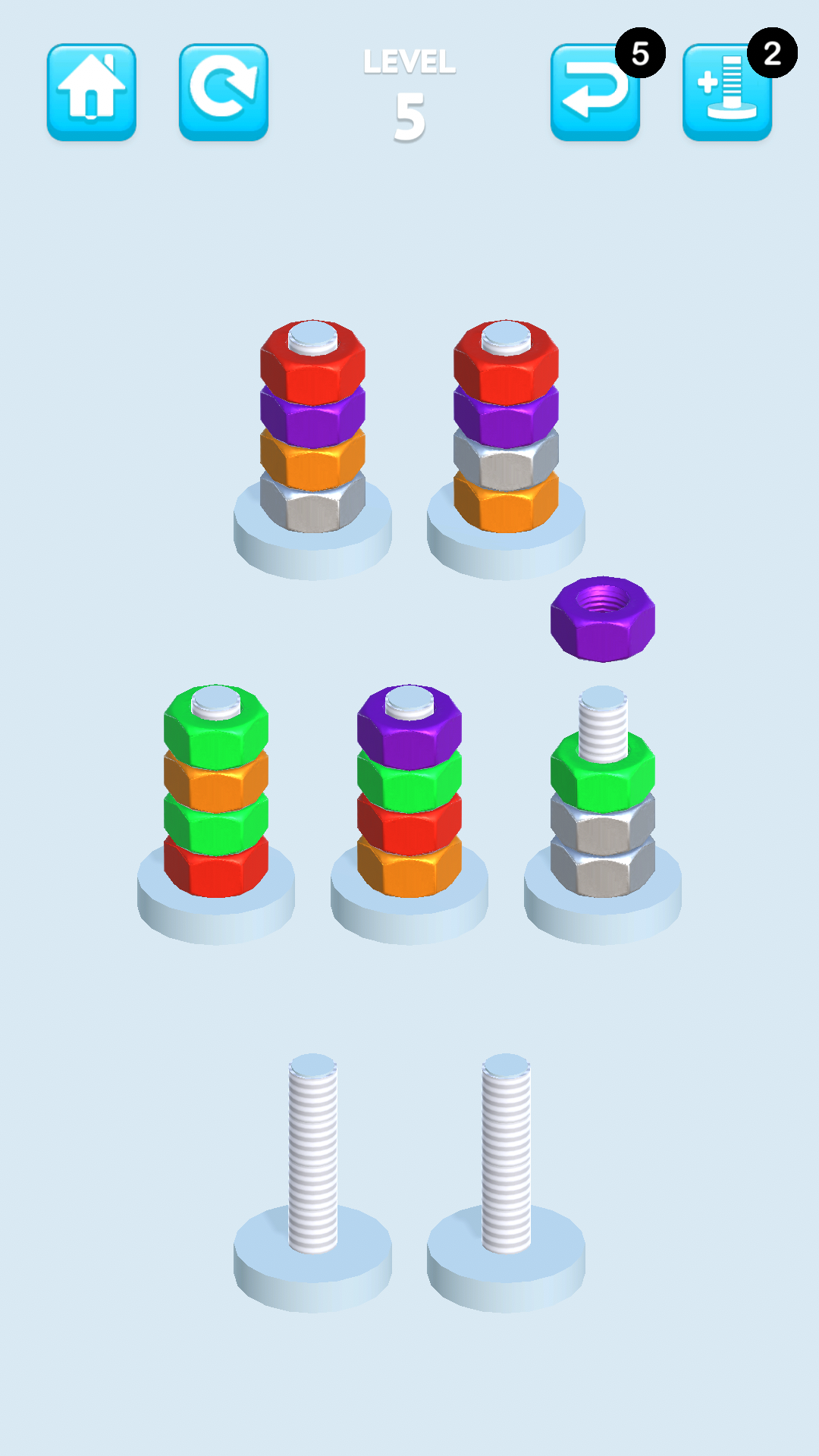 Screenshot of Nuts And Bolts Sort
