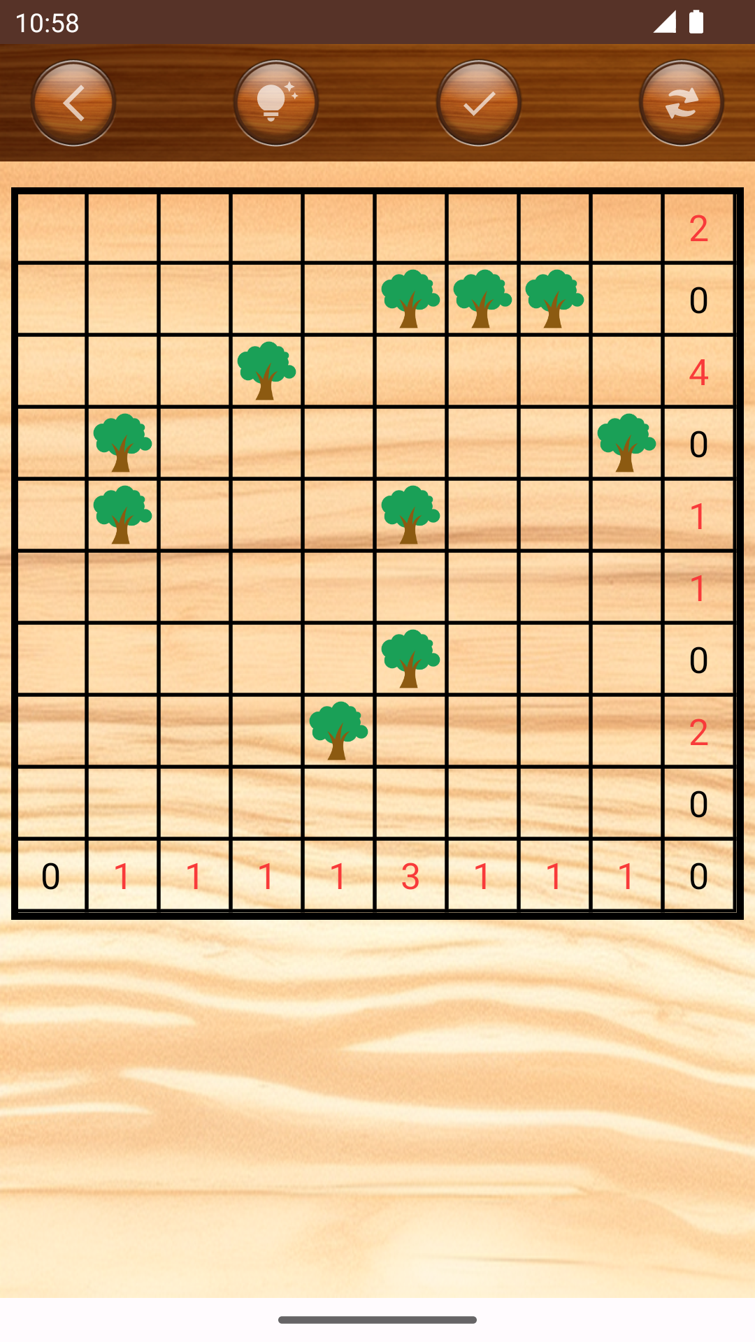 Tents Puzzle: Find the Tents Game Screenshot