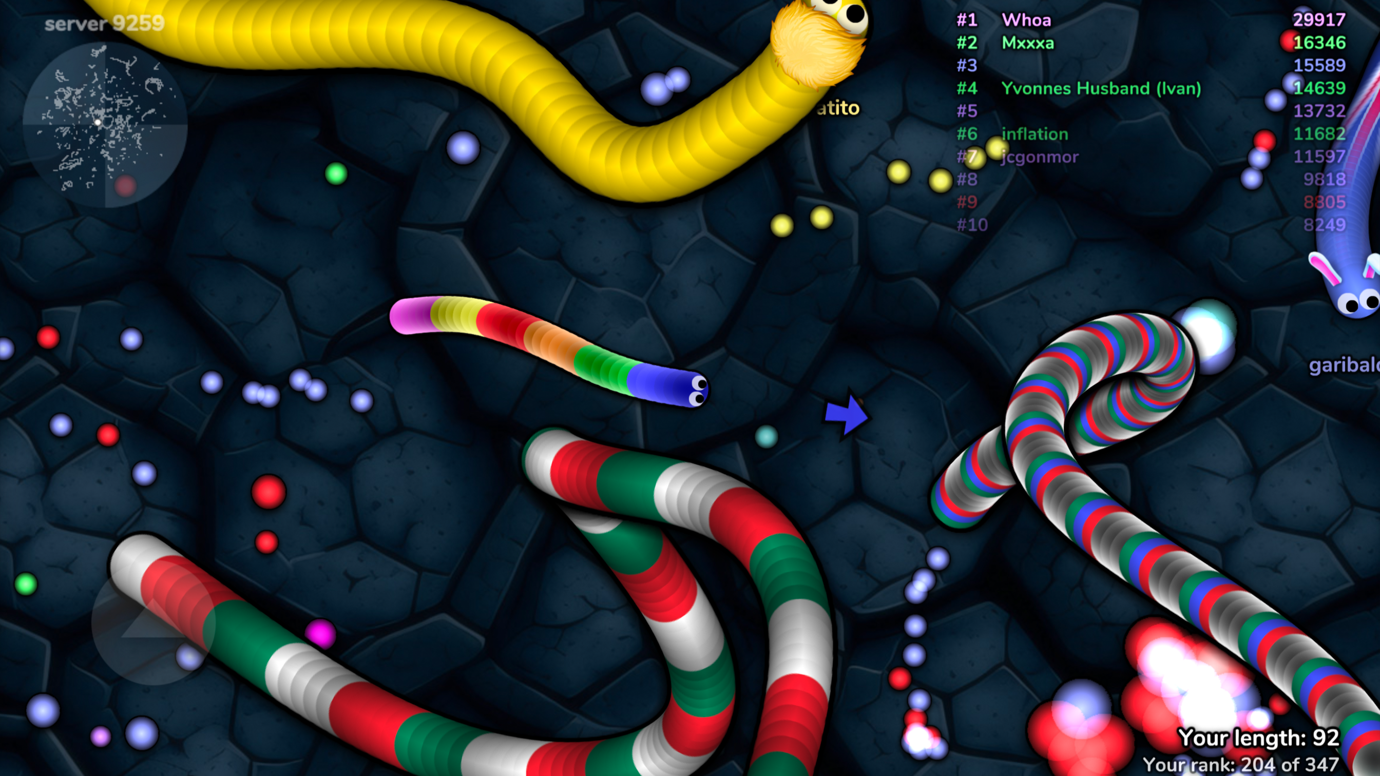 slither.io ゲームのスクリーンショット