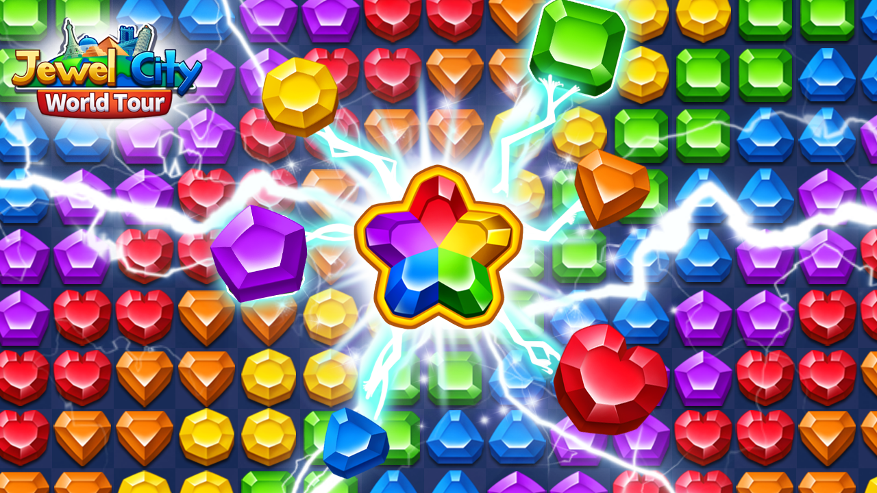 Скриншот игры Jewel City : World Tour Match 3 Puzzle