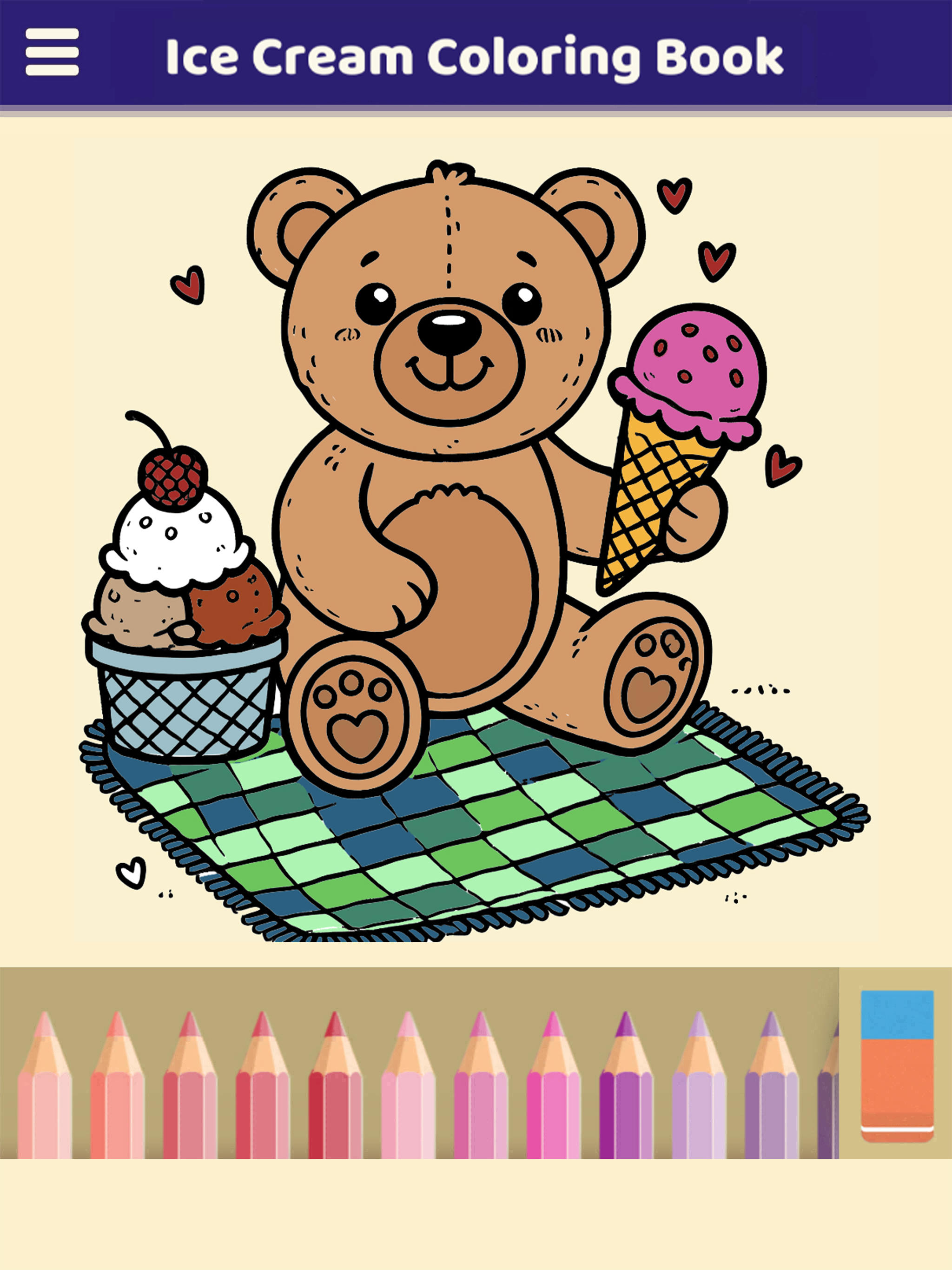 My Ice Cream Coloring Book Game Screenshot