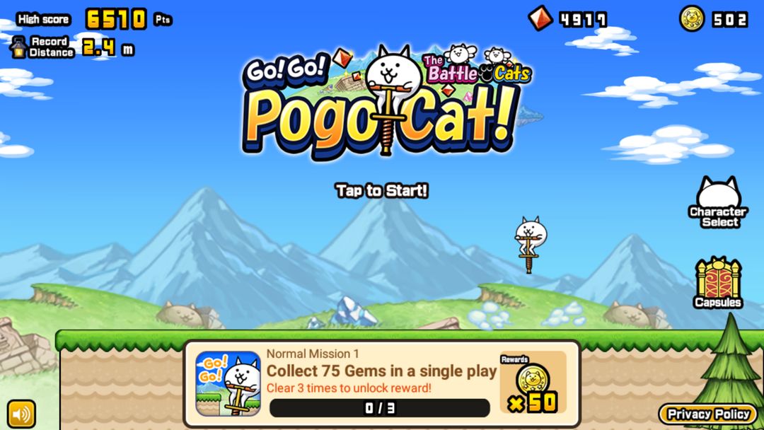 Screenshot of Go! Go! Pogo Cat