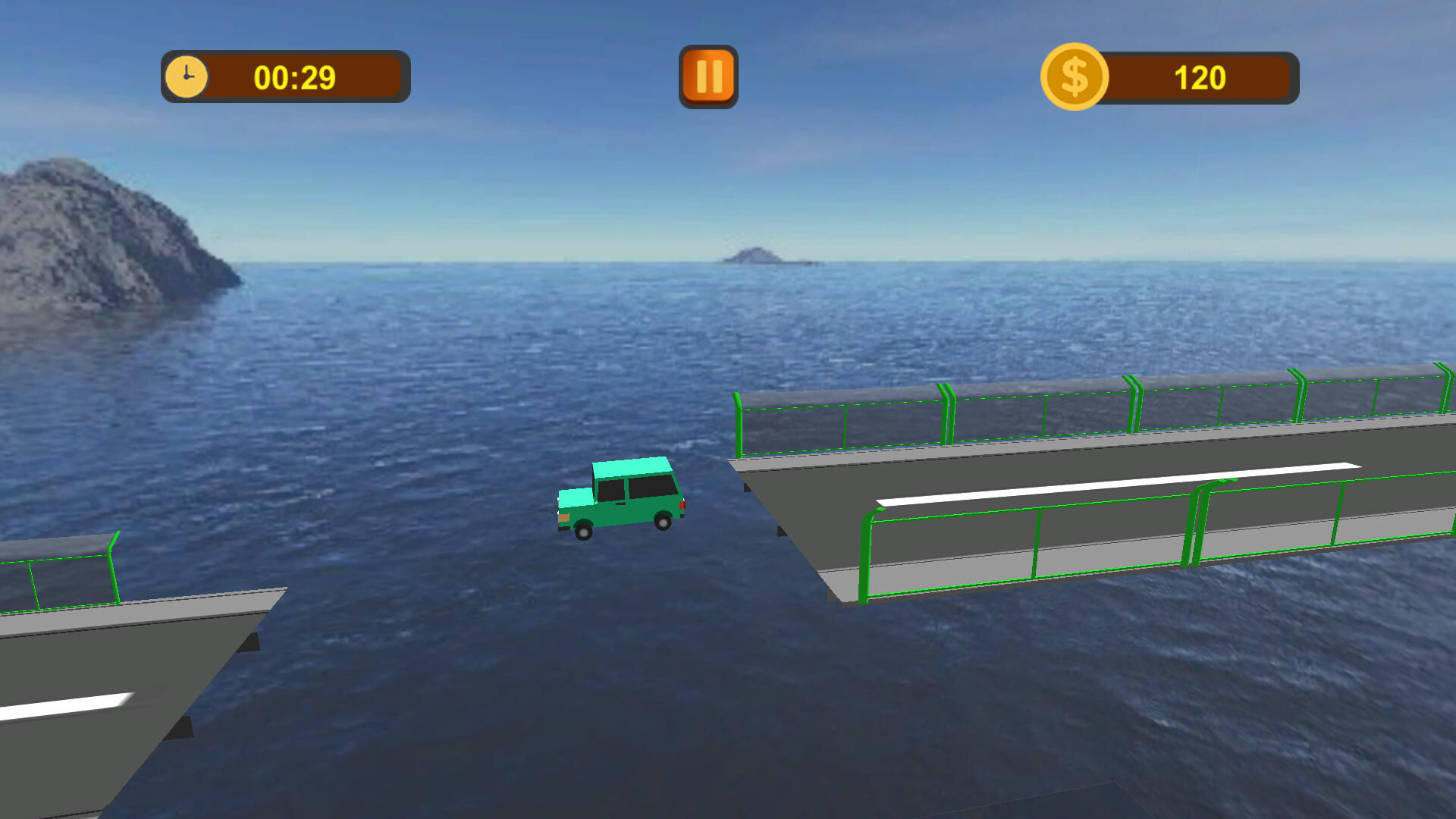 Screenshot of Crossing Damaged Bridge