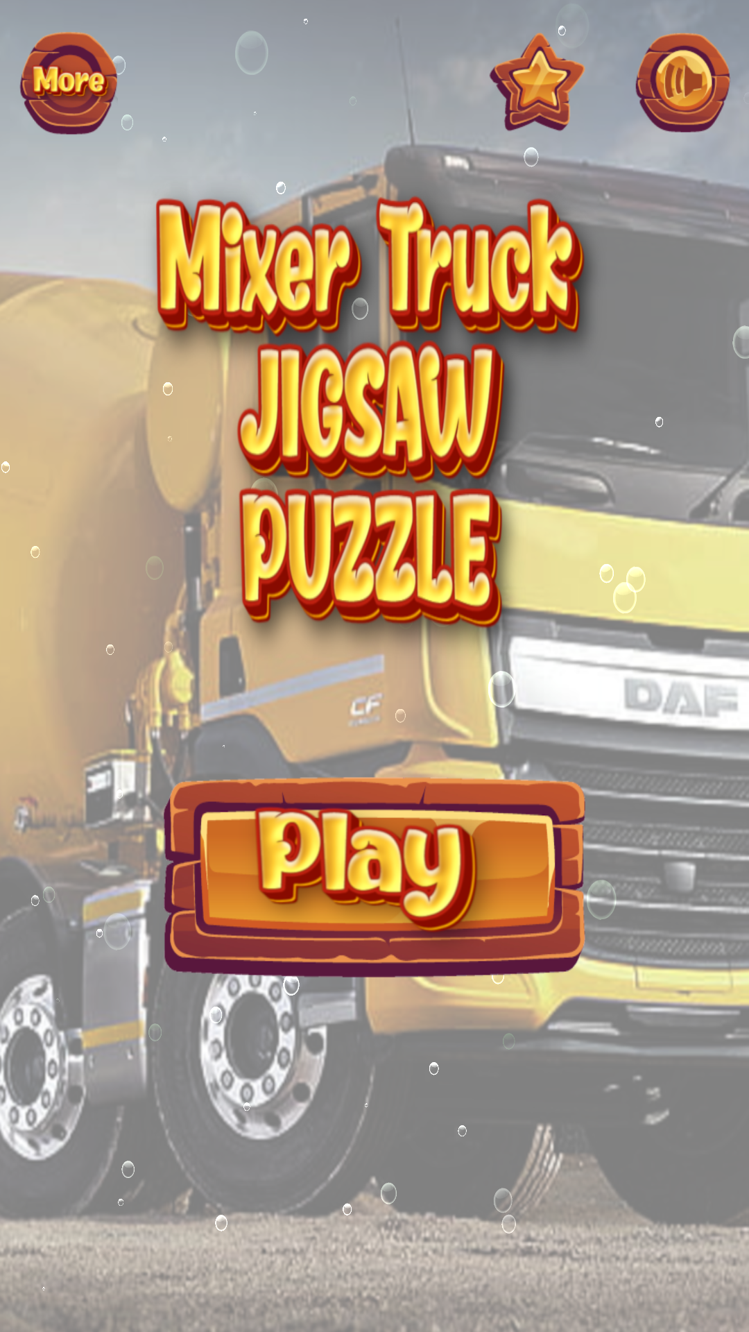 concrete mixer truck puzzle Game Screenshot