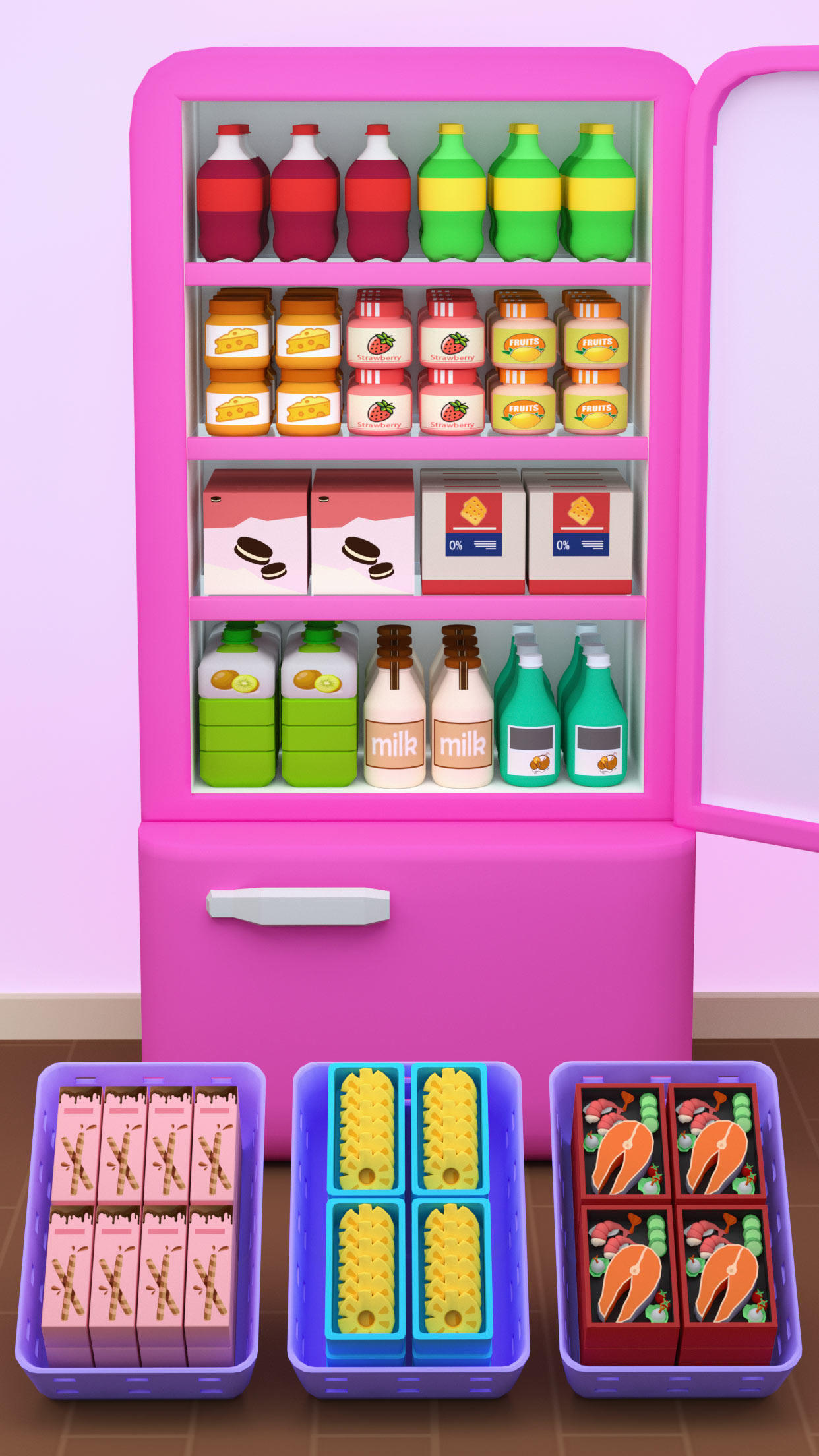ASMR Restock:Fridge Organizing Game Screenshot