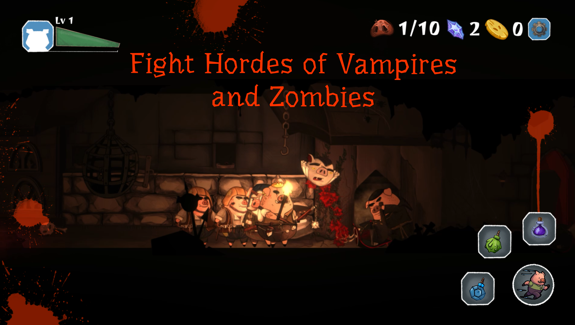 Pigs Wars: Vampire Blood Moon Game Screenshot