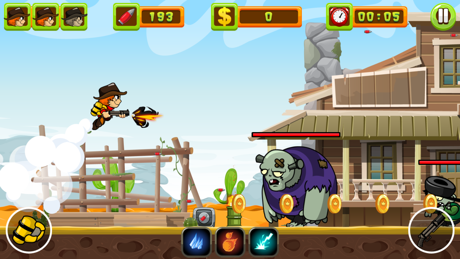 Cuplikan Layar Game Angry Cowboys