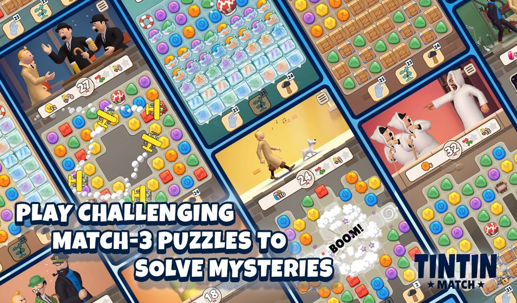 Tintin Match: Solve puzzles screenshot game