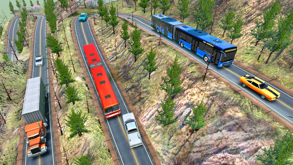 Risky Road: Hilly Bus Driver 遊戲截圖