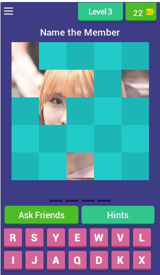 Name TWICE Quiz - Tiles ภาพหน้าจอเกม