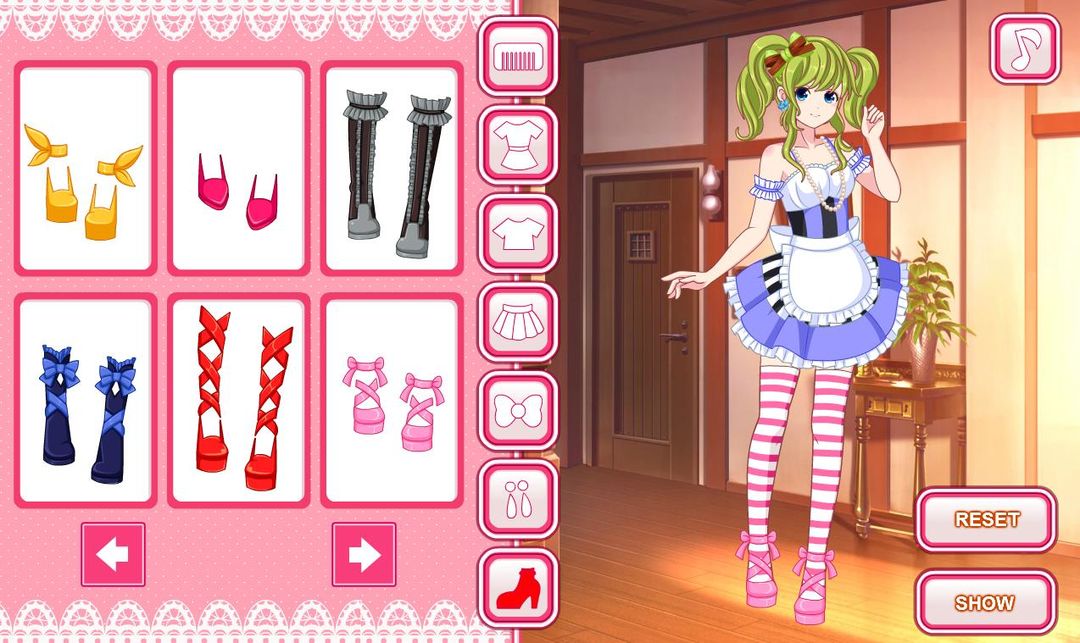 Screenshot of Anime dress up game