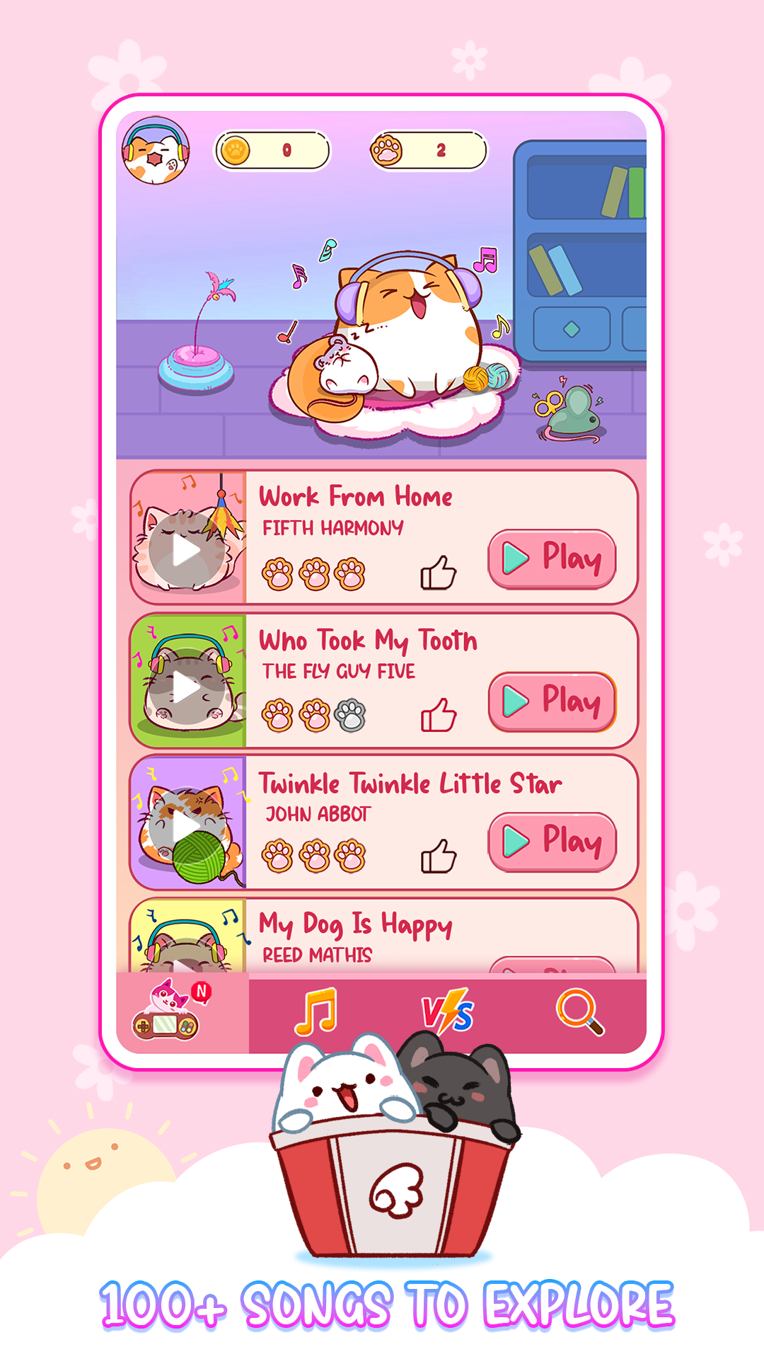 Cat Tiles: Cute Piano Game Game Screenshot