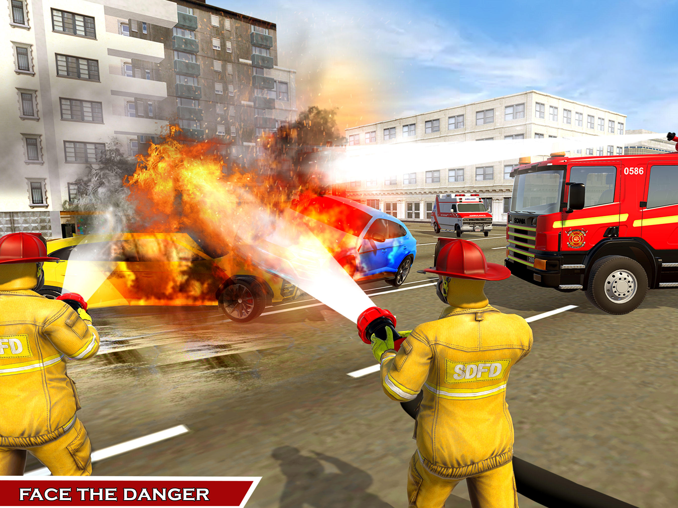 911 Fire Truck Games Simulator Game Screenshot