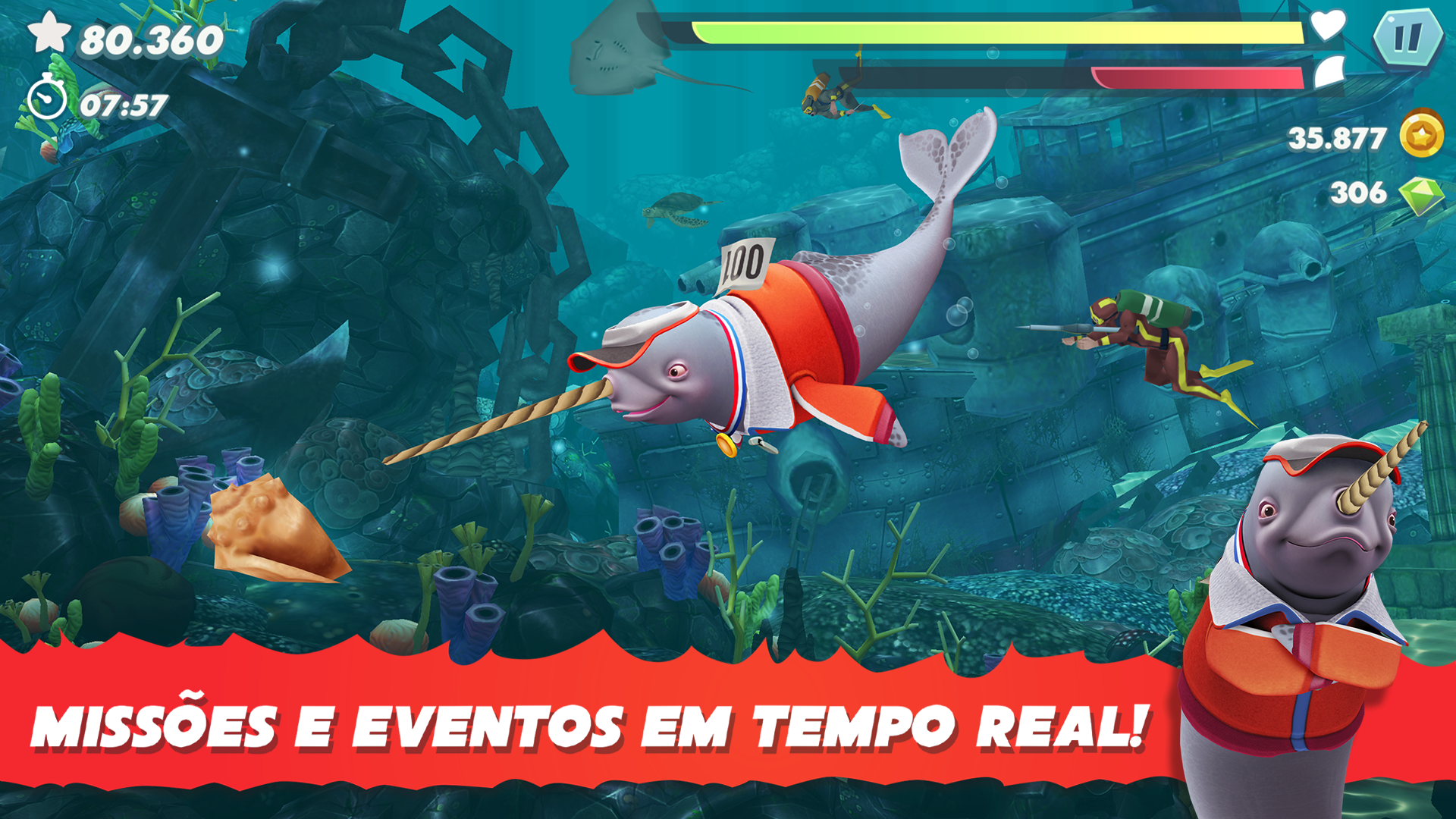 Captura de Tela do Jogo Hungry Shark Evolution: Ataque