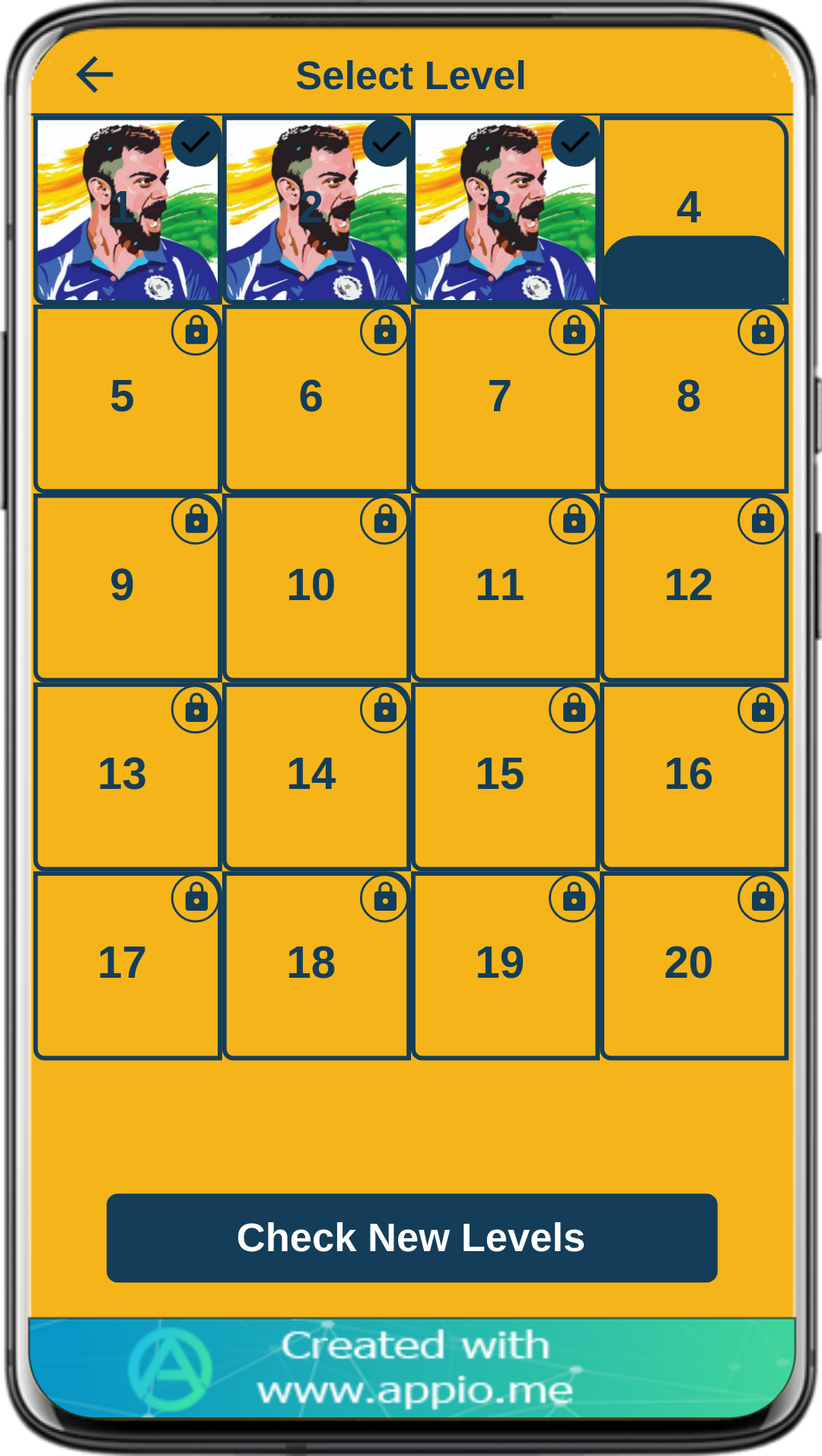 VIRAT KOHLI GAME APP 遊戲截圖