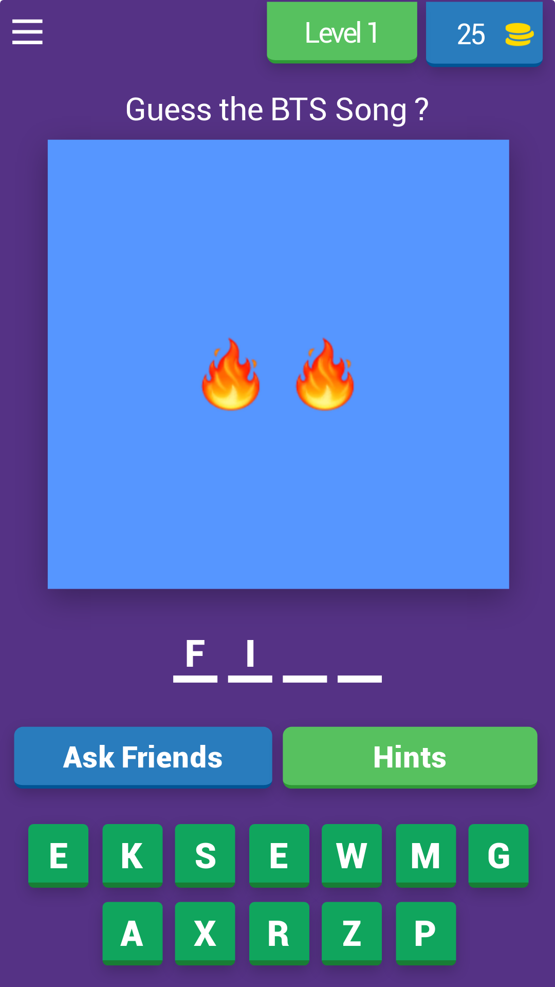 Guess the BTS Songs by Emoji Game Screenshot