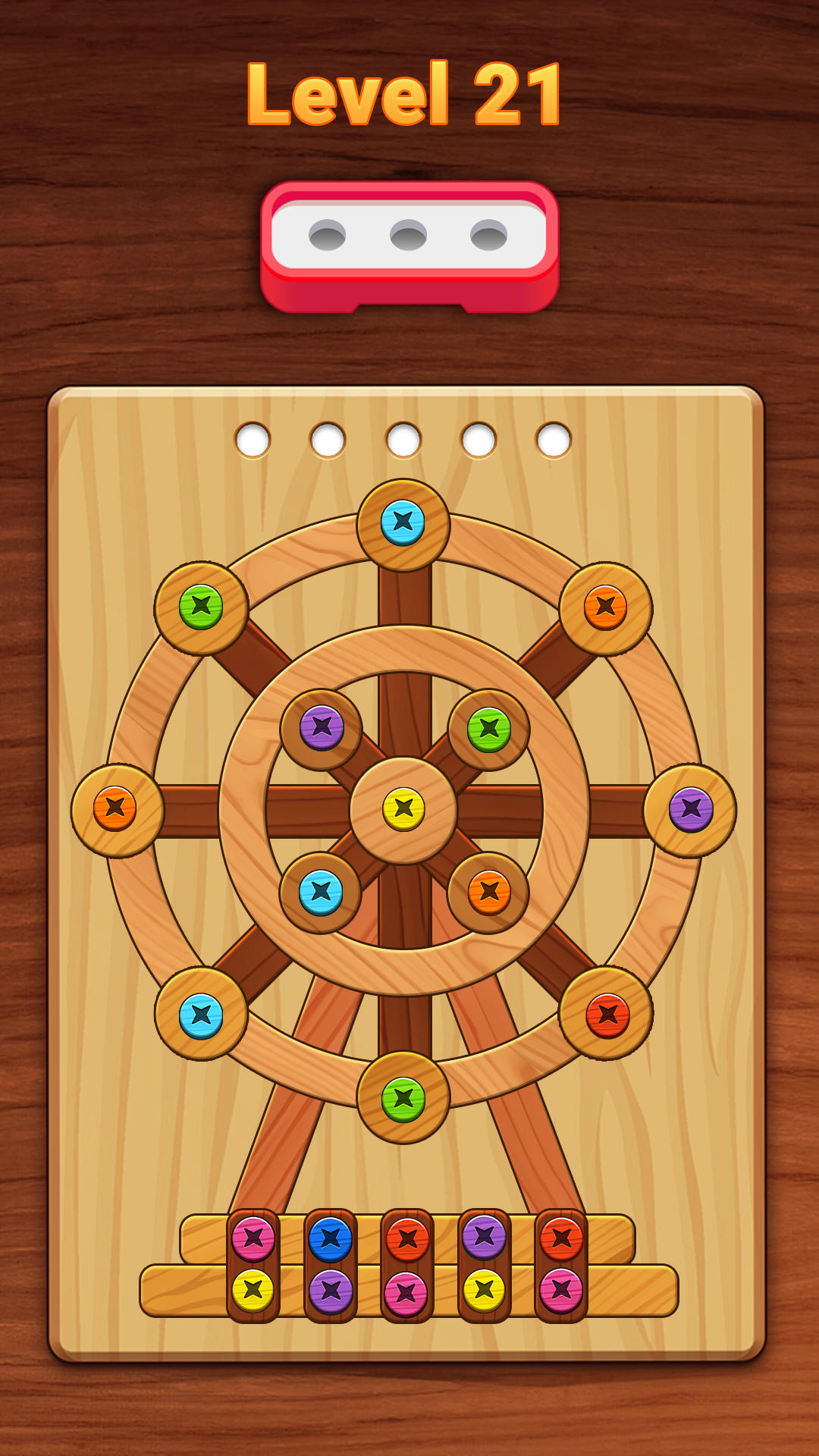 Color Wood Screw Game Screenshot