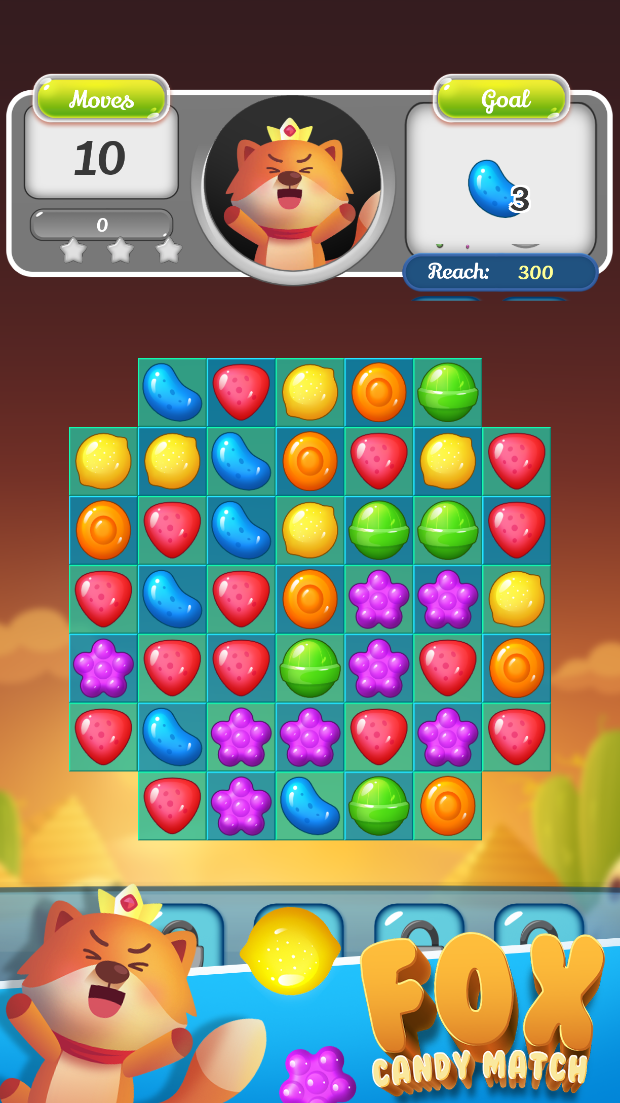 Fox Candy Match Game Screenshot