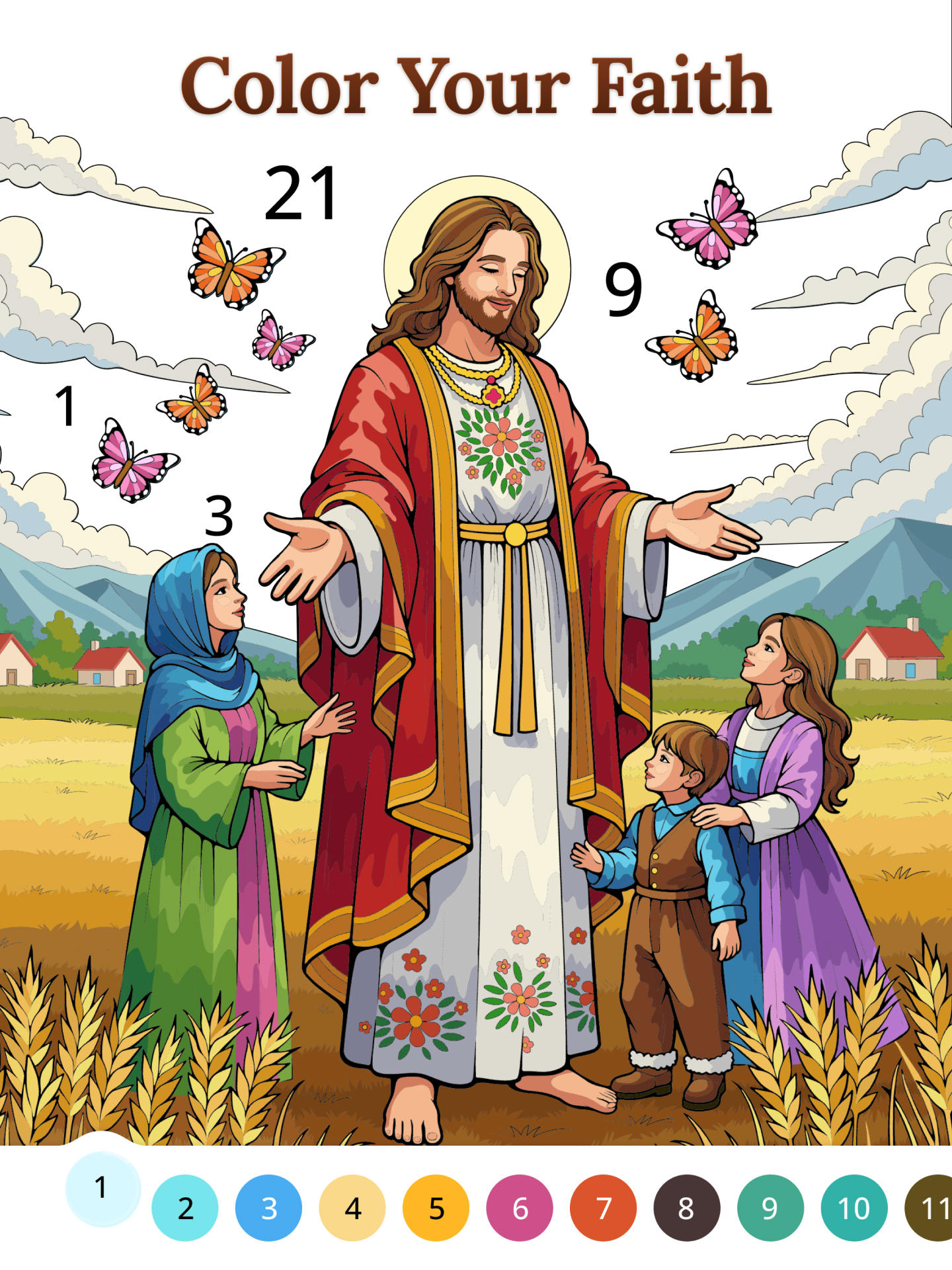 Скриншот игры Bible Coloring Paint By Number