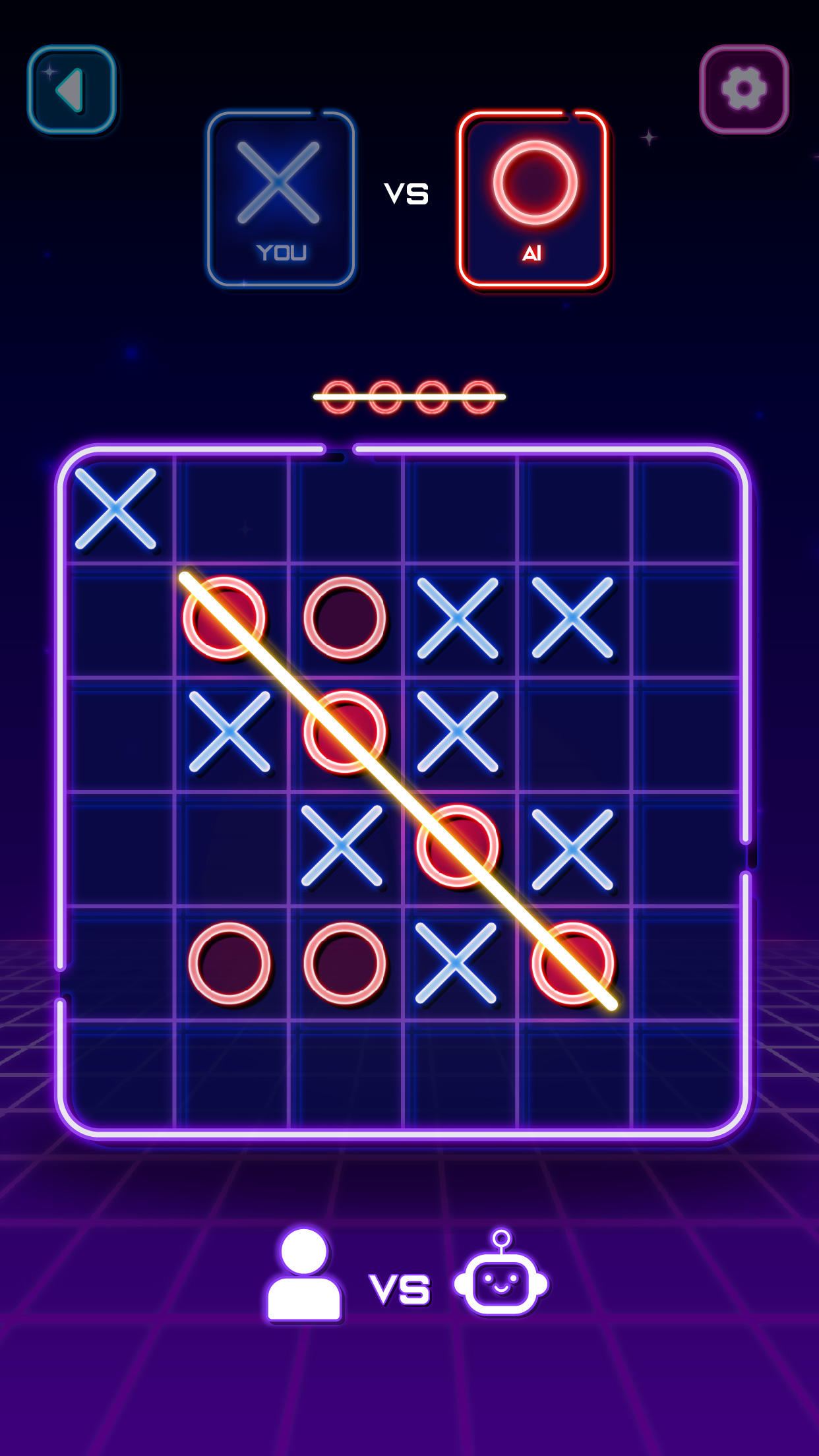 Screenshot of Tic Tac Toe Glow: 2 Player XO