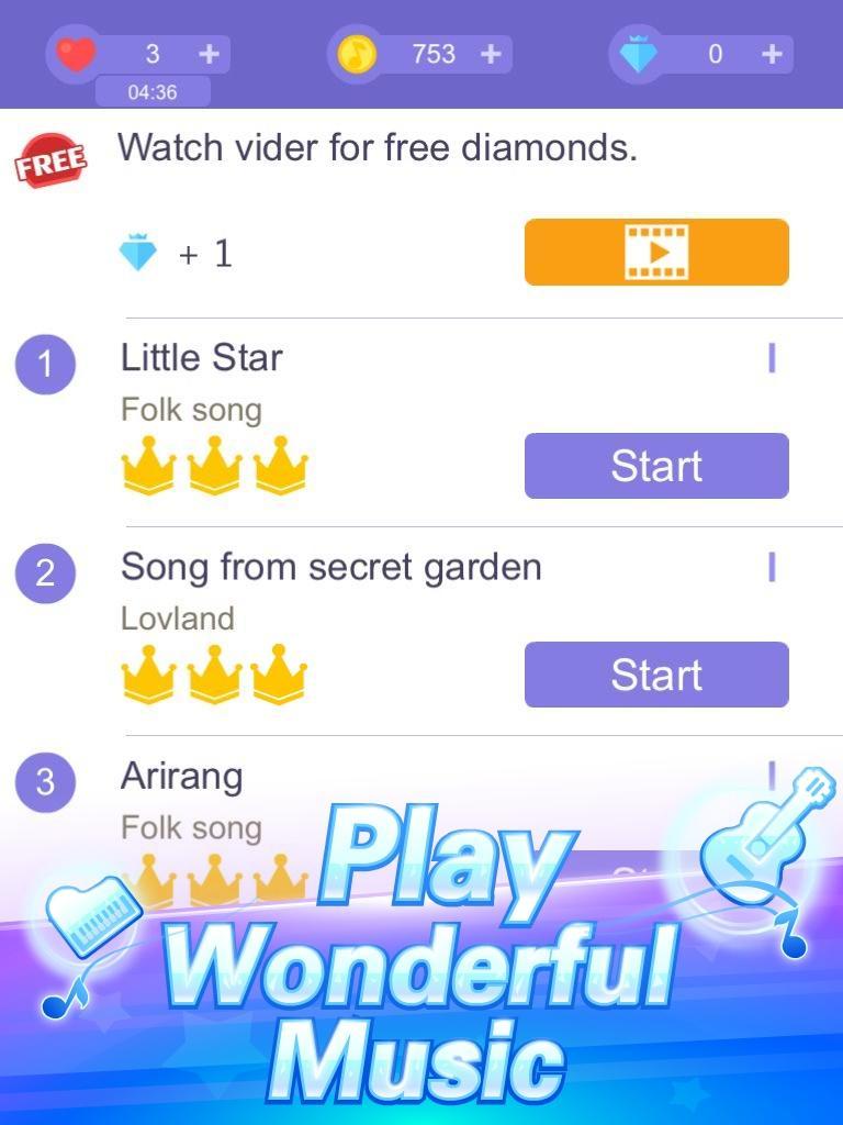 White Tiles 2 : Piano World Game Screenshot