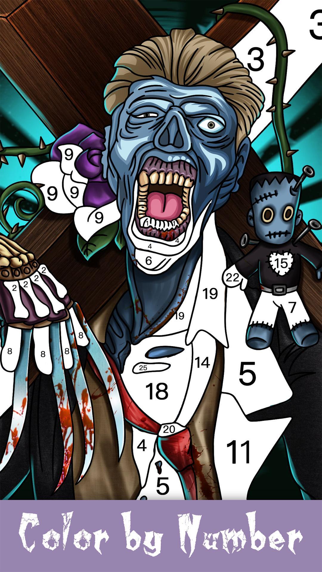 Screenshot 1 of Zombie Painting - 숫자로 색칠하기 및 아트북 1.1.6