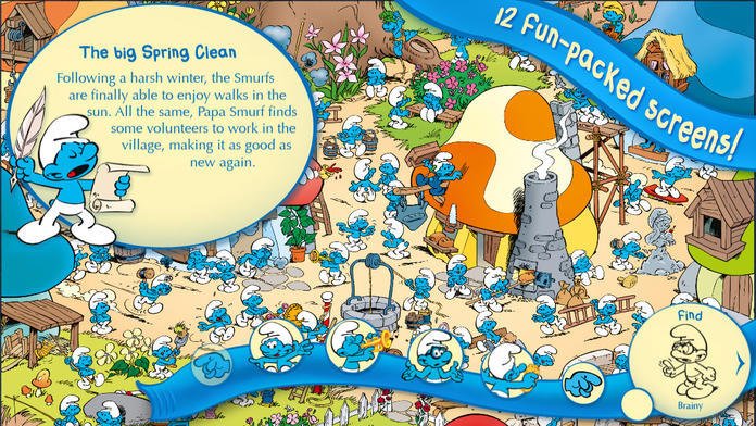 Screenshot 1 of The Smurfs លាក់ និងស្វែងរកដោយខួរក្បាល 