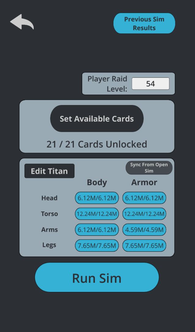 Screenshot of TT2 Raid Optimizer