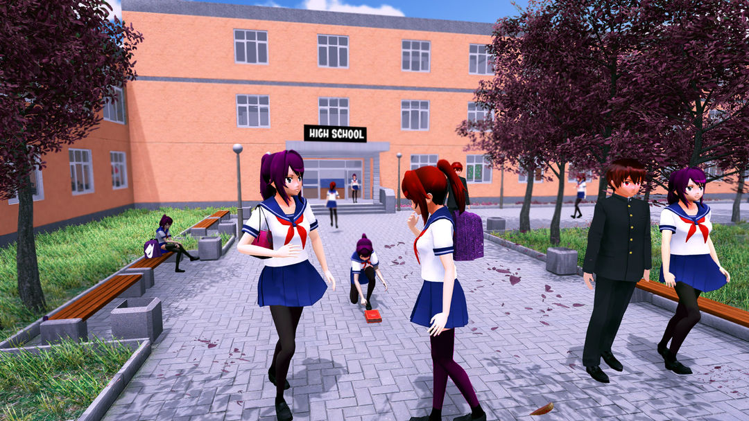อะนิเมะสาวโรงเรียนมัธยม: ซากุระจำลองของโรงเรียน ภาพหน้าจอเกม
