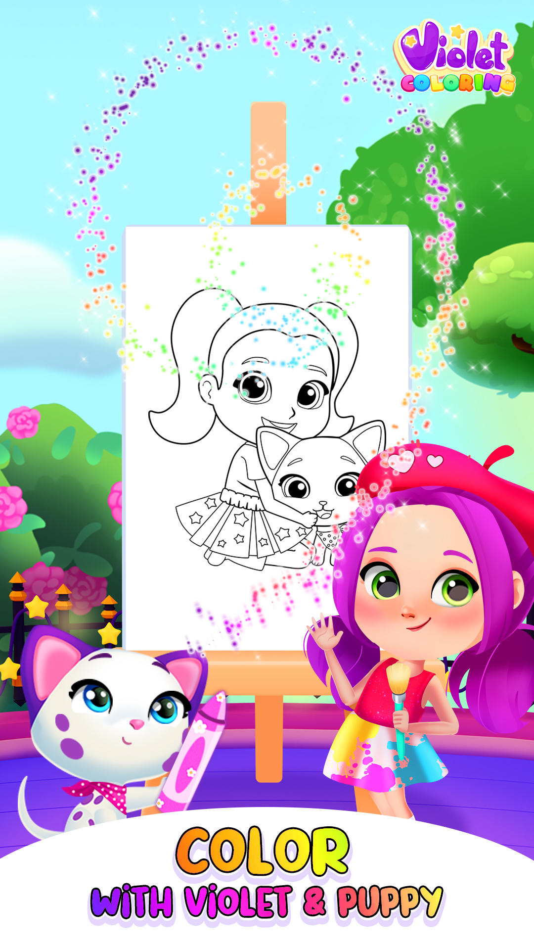 Violet Coloring Book Game Screenshot