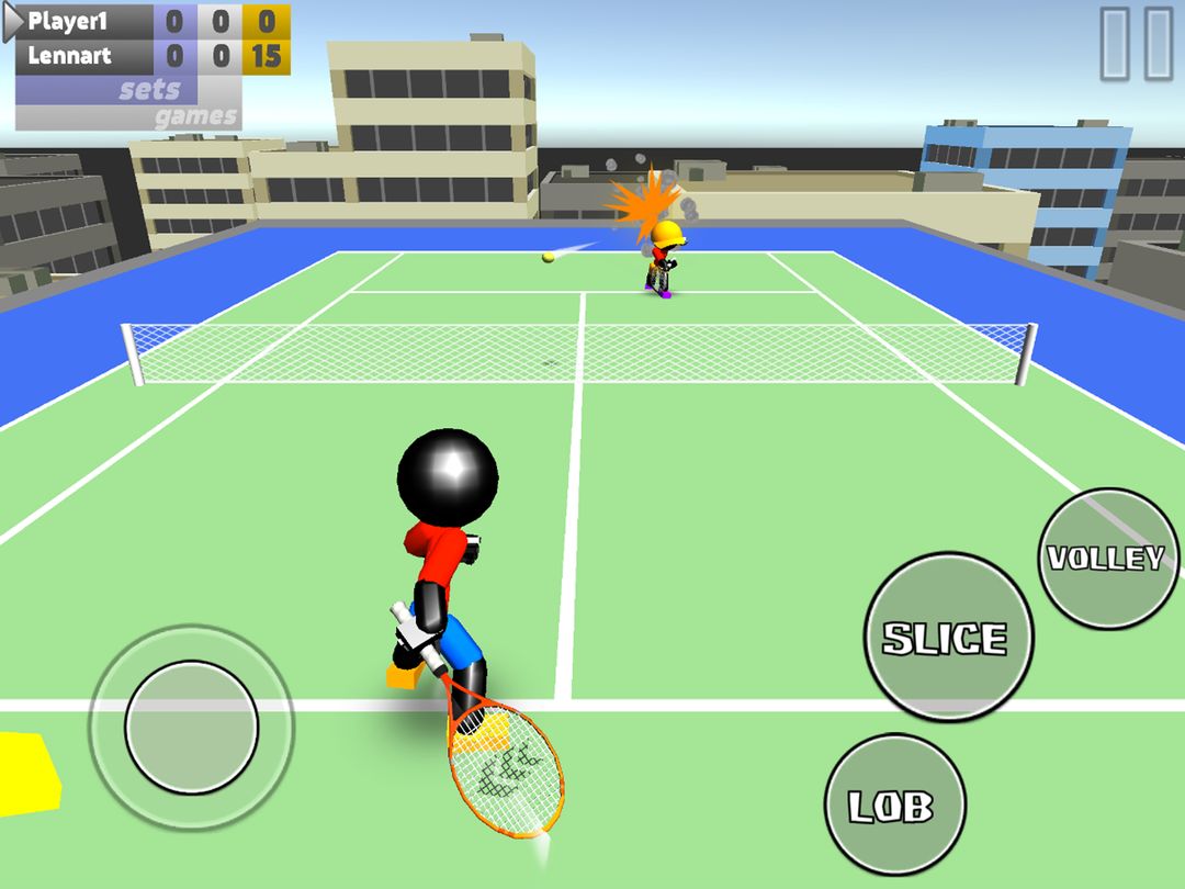 Stickman의 3D 테니스 게임 스크린 샷