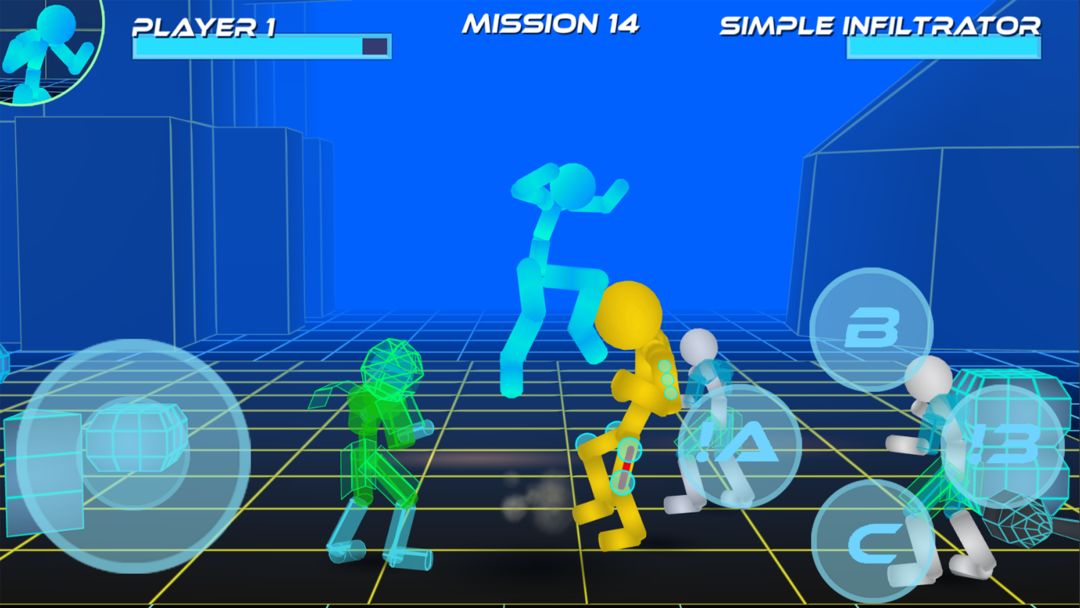 Stickman Neon Street Fighting ภาพหน้าจอเกม