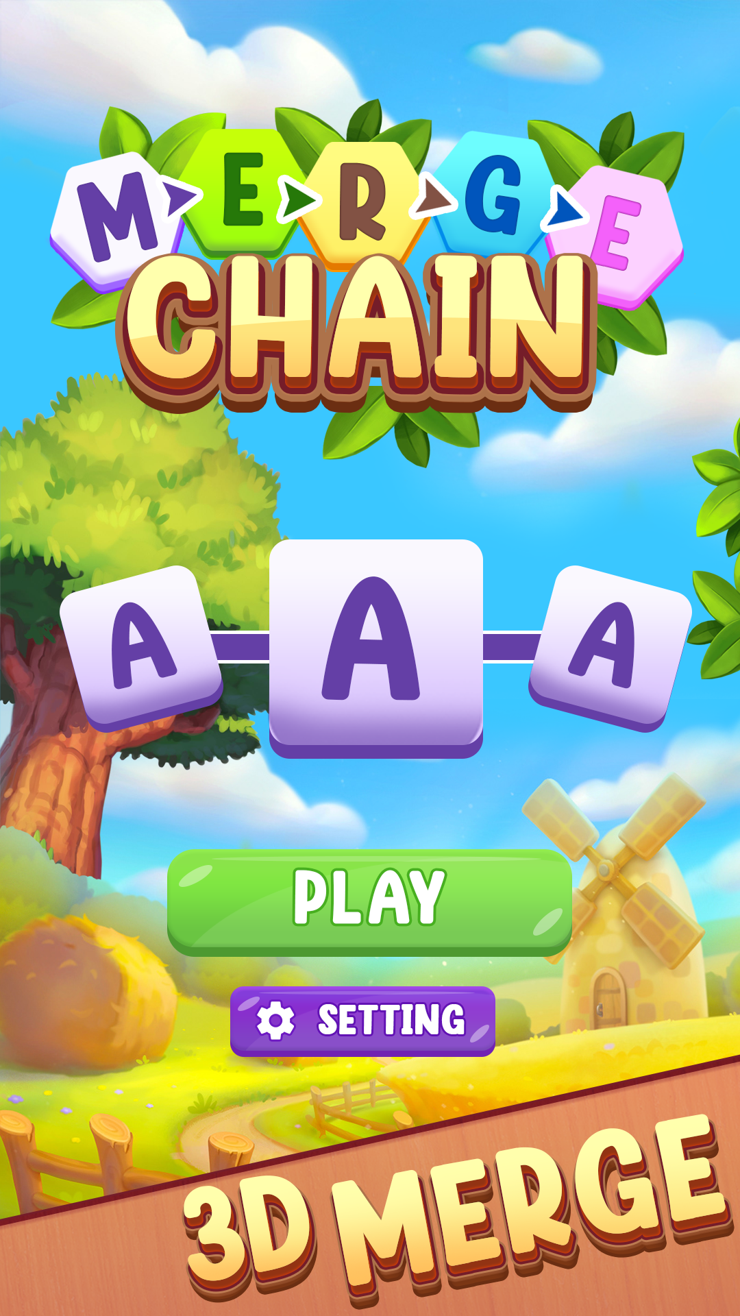 Captura de Tela do Jogo Merge Chain – Letter Matching