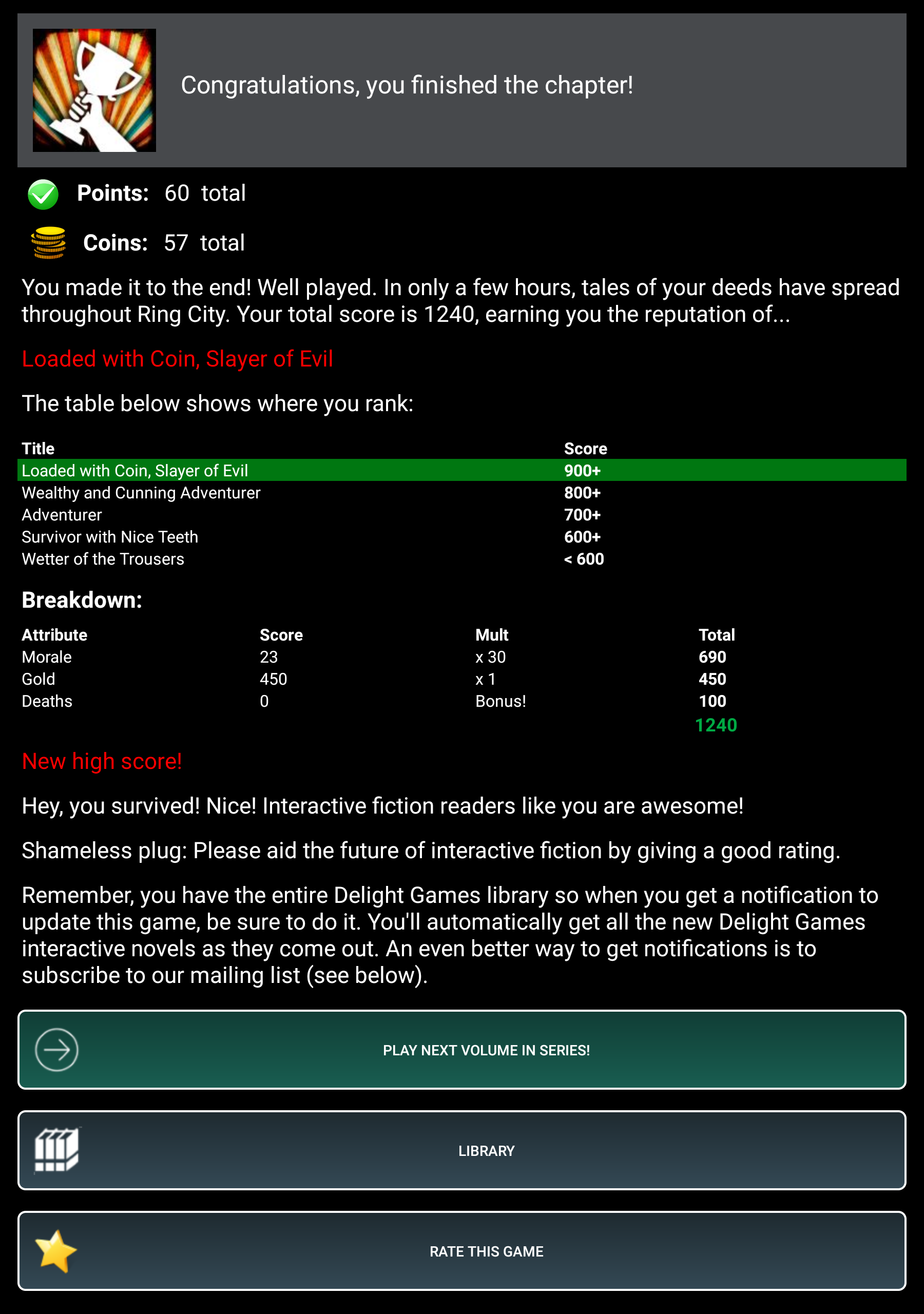 Dungeons and Decisions RPG Game Screenshot