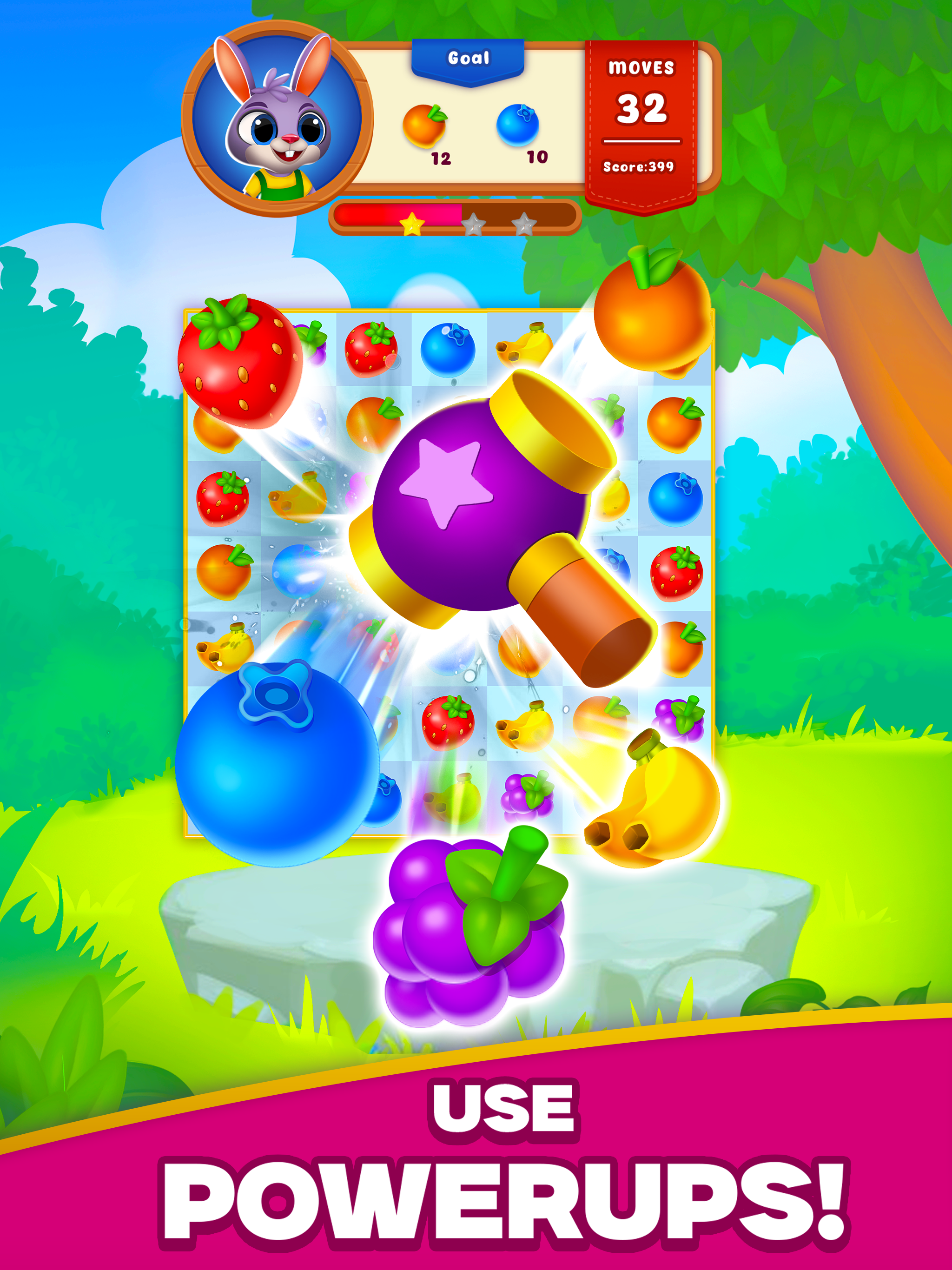 Bunny's Farm: Zen Match Master Game Screenshot