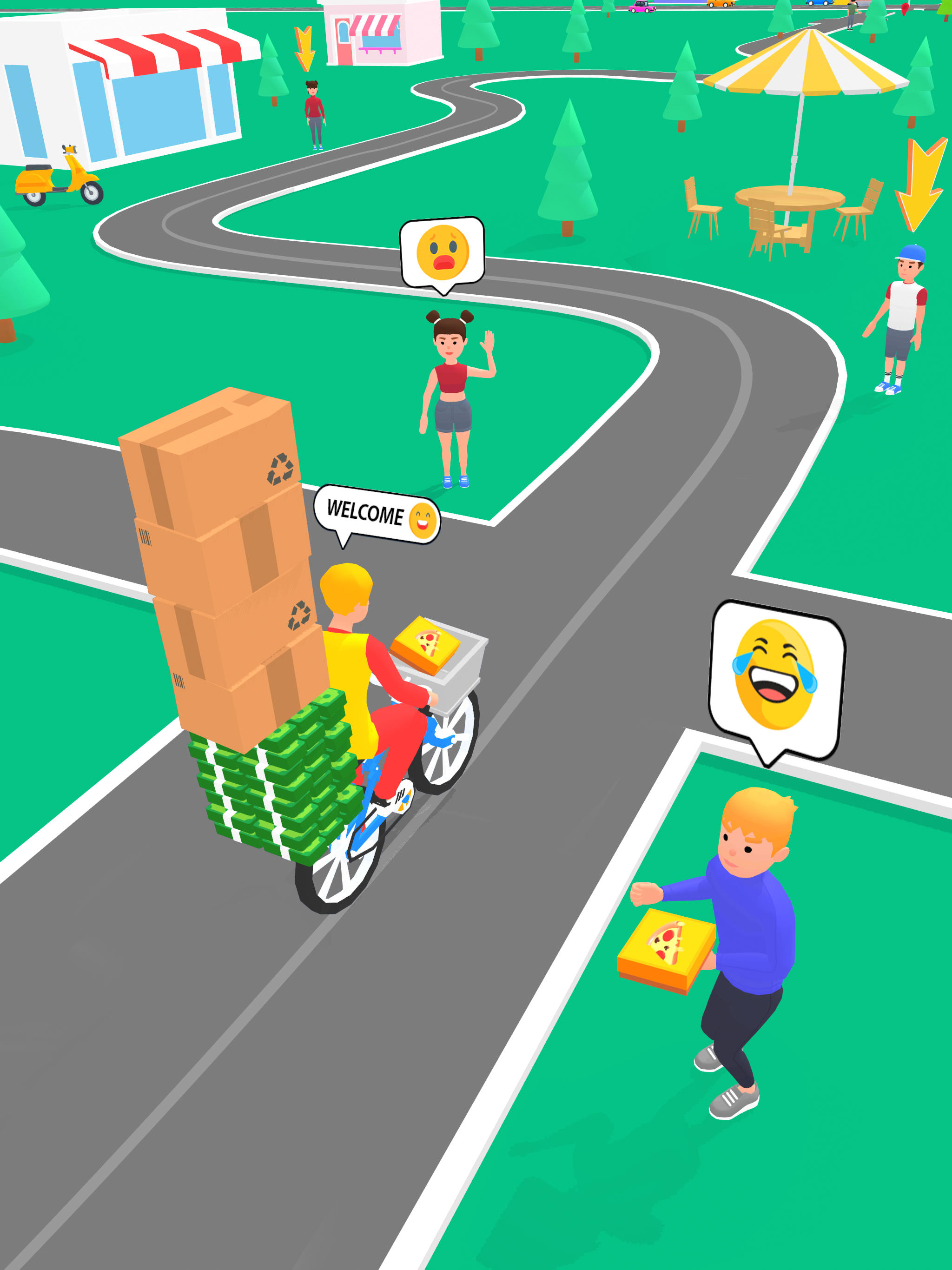 Pizza Delivery Game: Bike Game Game Screenshot