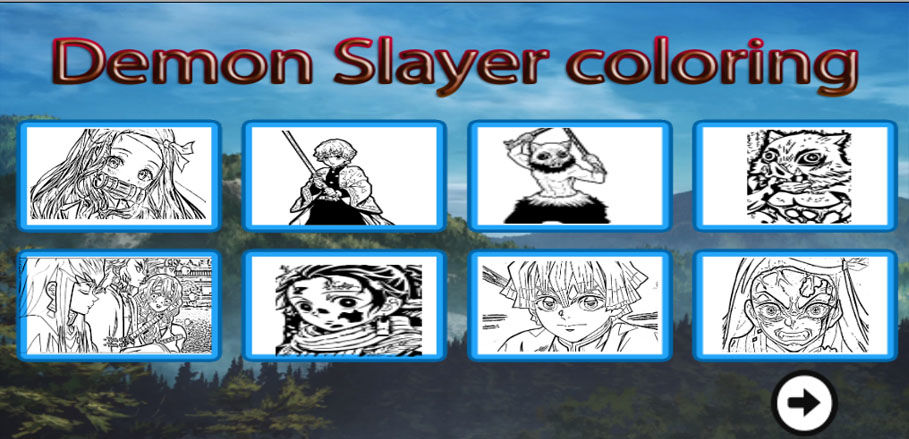 Coloring book for Demon Slayer screenshot game