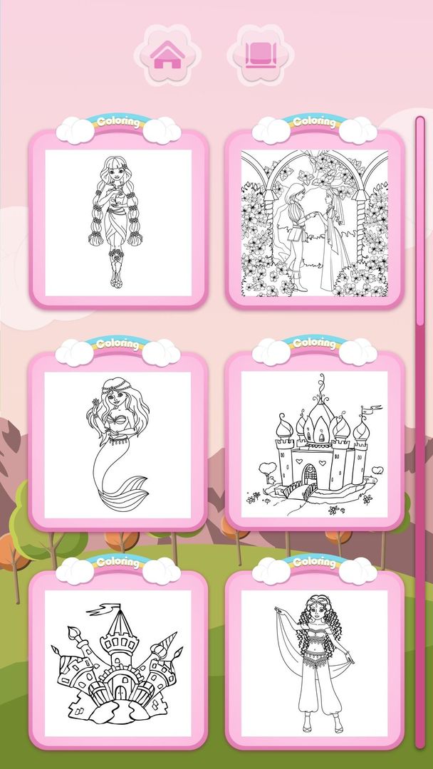 Princess Coloring Books 게임 스크린 샷