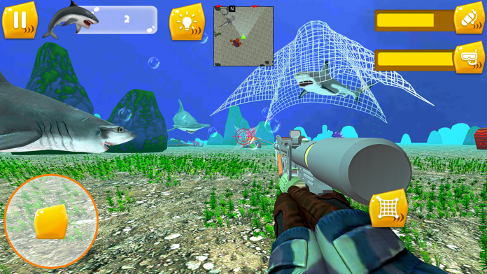 Jeu de chasse au requin sauvage et au poisson version mobile