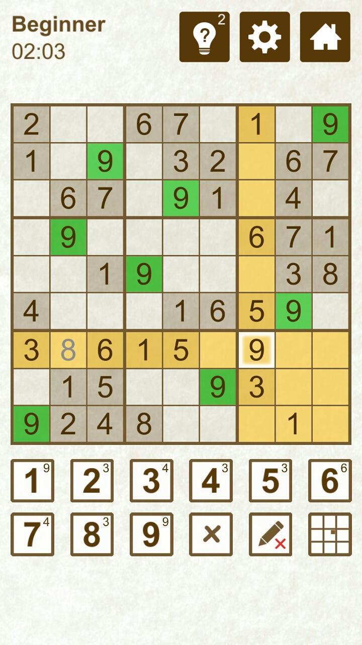Sudoku ภาพหน้าจอเกม