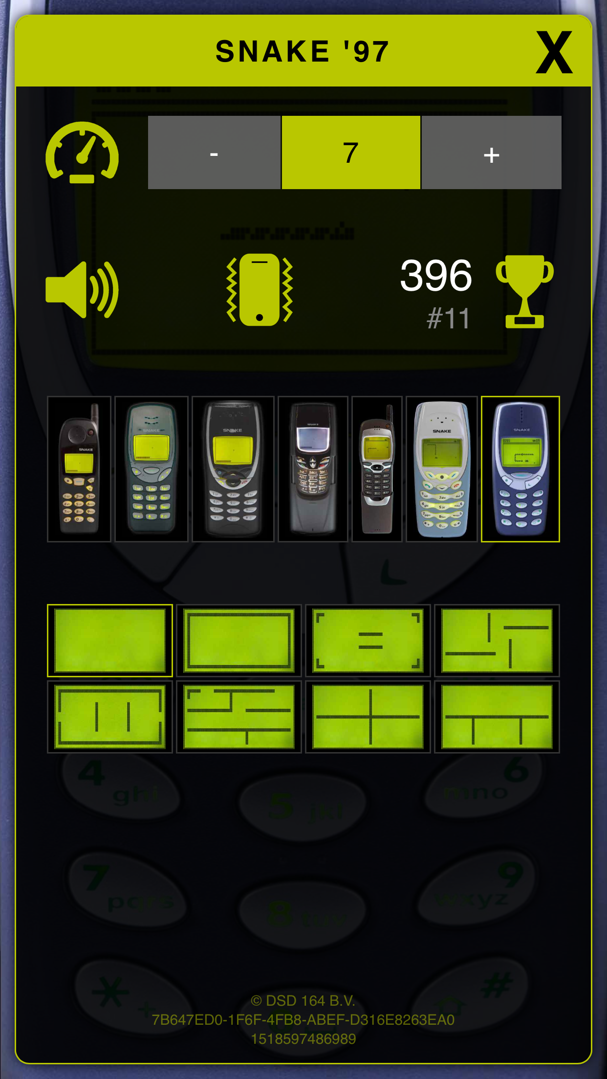 Скриншот игры Snake '97: retro phone classic