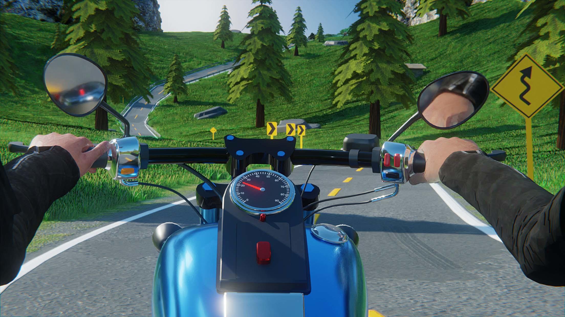 Captura de Tela do Jogo Motocycle Longa Road Viagem