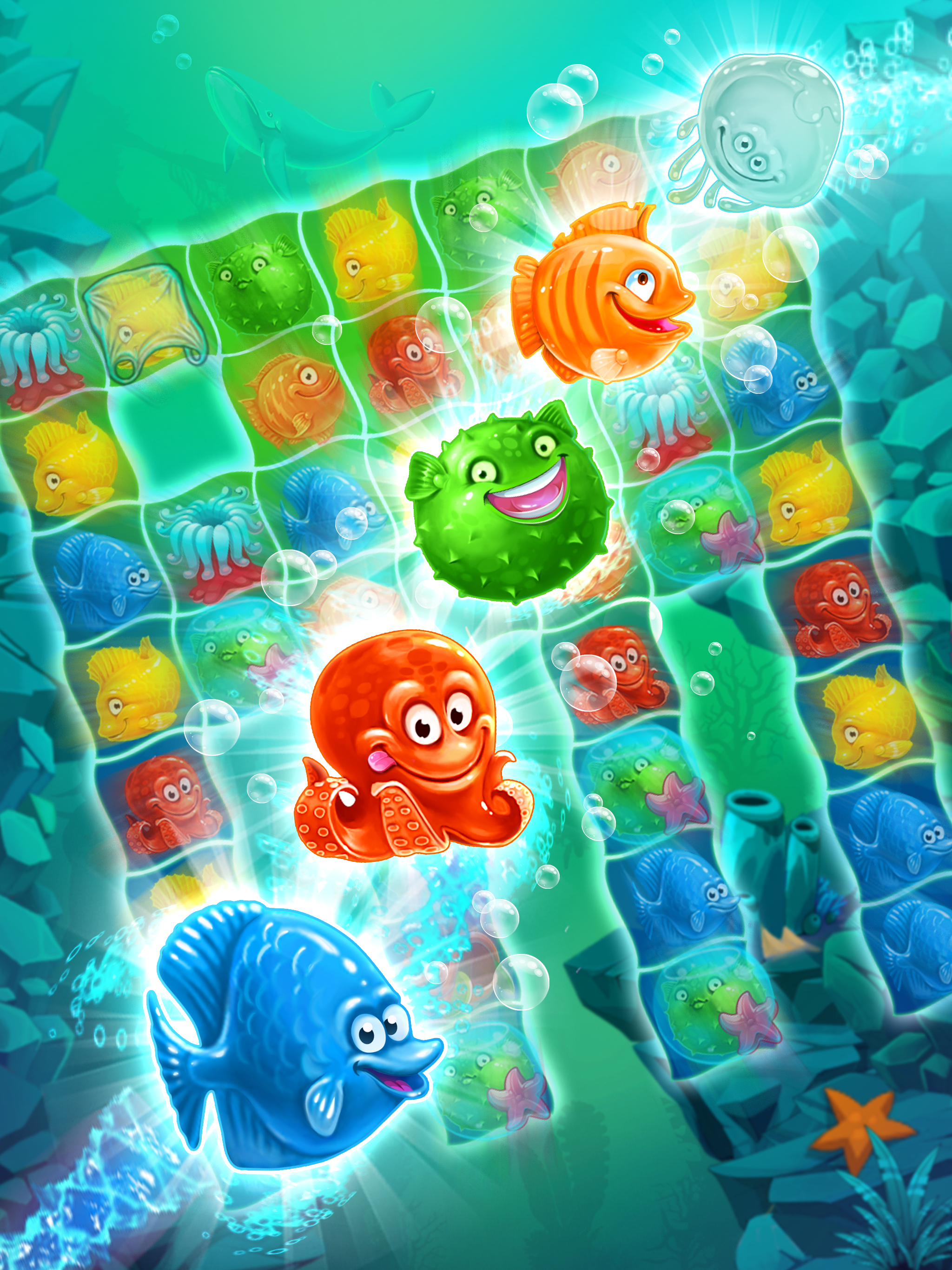 Viber Mermaid Puzzle Match 3 게임 스크린샷